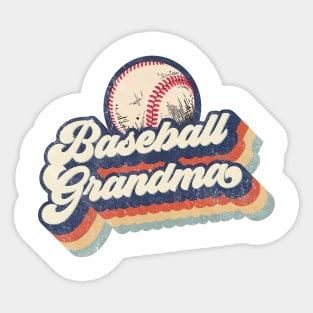 Retro Baseball Grandma Mother's Day Sticker